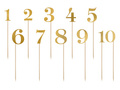 Gold metallized table numbers - 11 pcs.