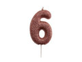 Glitter Rose Gold Candle no 6 - 1 pc