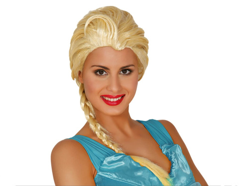 Peruka Blond długa z warkoczem - 1 szt.