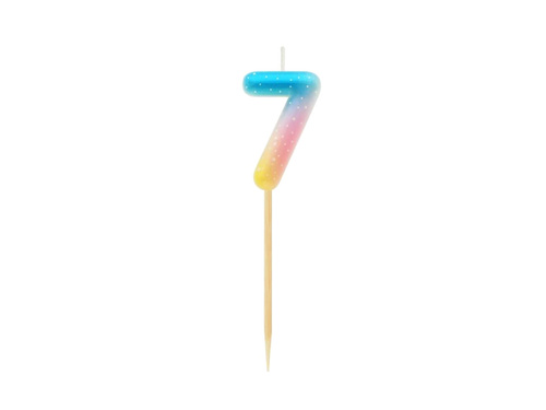 Pastel ombre number candle - 7 - seven