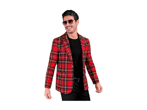 Imprezowa marynarka Tartan - czerwona w kratę
