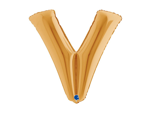Balon foliowy literka V złoty - 40" - 1 szt.