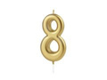 Gold number candle - 8 - 1 piece.