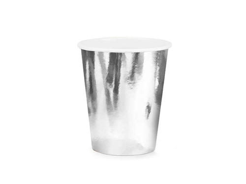 Kubeczki papierowe srebrne - 220 ml - 6 szt.