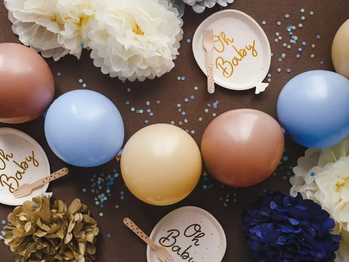 Balony z łącznikiem pastelowe jasno niebieskie - 33 cm - 20 szt.