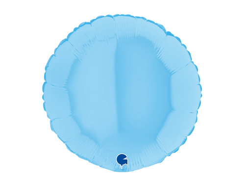 Blue Matte Round Foil Balloon - 46 cm - 1 pcs