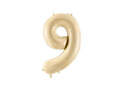 Number 9 Beige Foil Balloon - 72 cm - 1 pc