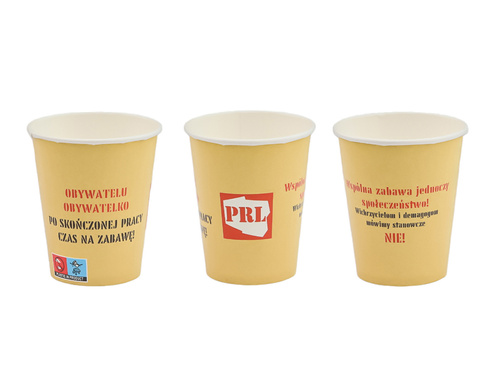 Kubeczki papierowe na urodziny PRL - 250 ml - 6 szt.