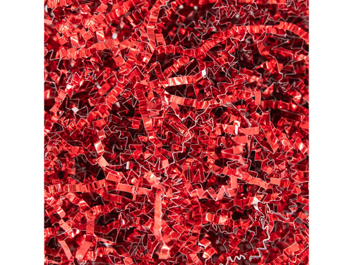 Metallized corrugated gift filler - red - 50 g