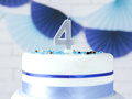 Number candle with glitter - 4 - 1 piece.