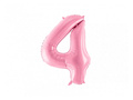 Foil balloon number 4 pink - 86 cm - 1 pc.