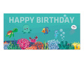 Happy Birthday Underwater World poster - 70x33 cm