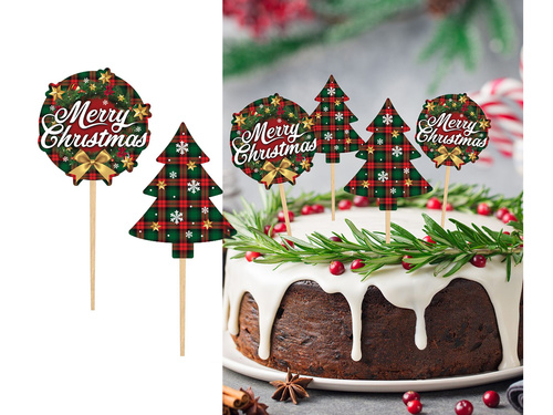 Pikery świąteczne Merry Christmas na Boże Narodzenie - 12 szt.