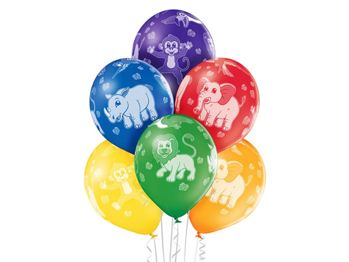 Pastel balloons Animals - 12" - 6 pcs.