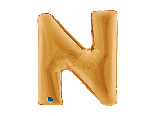 Balon foliowy literka N złoty - 40" - 1 szt.