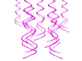 Hanging decoration fuchsia swirls - 60 cm - 5 pcs.
