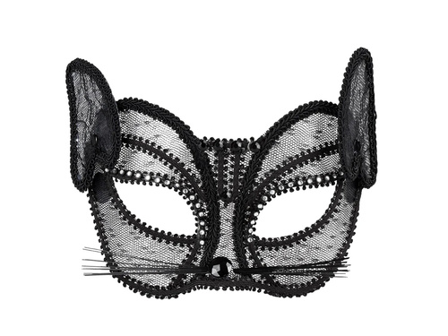 Black sequin cat eyemask