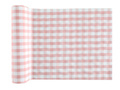 Decoration table runner pink checkered - 26 cm x 3 m - 1 pcs.