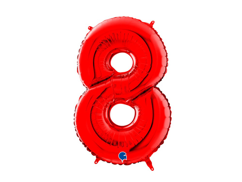 Number 8 red Foil Balloon - 66 cm - 1 pc