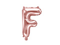 Foil balloon letter "F" pink and gold - 35 cm