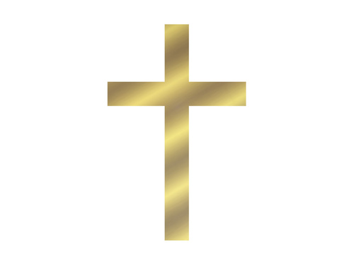 Topper for the side of the cake Cross gold with plexiglass - 1 pc.