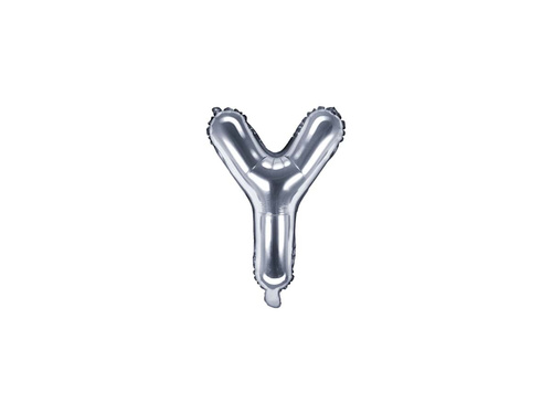 Foil balloon letter "Y" silver - 35 cm