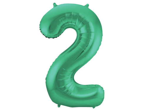 Number 2 Matte Green Foil Balloon - 86 cm - 1 pc