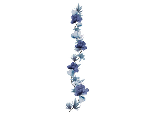 Girlanda z niebieskimi kwiatami - 220 cm - 1 szt.