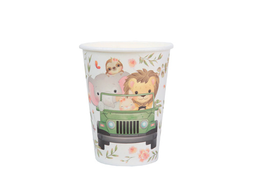 Kubeczki papierowe na baby shower Zwierzątka - 270 ml - 10 szt.