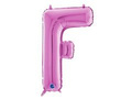 Balon foliowy fuksjowa litera F - 66 cm - 1 szt.