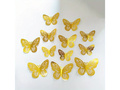 Dekoracja lustrzana Motyle złote 2D - 12 szt.