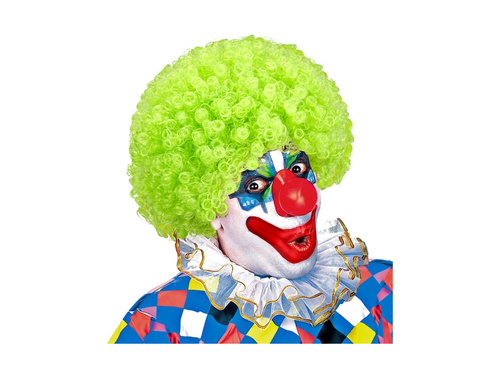 Kręcona peruka klauna zielona włosy afro