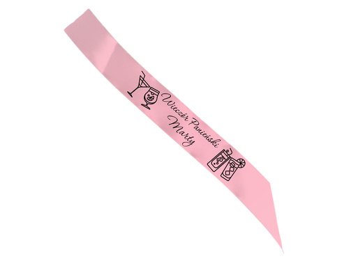 Szarfa personalizowana z imieniem na Wieczór Panieński - 140 cm - 1 szt.