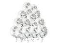 Transparent balloons with silver confetti - 30 cm - 100 pcs.