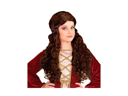 Brązowa peruka średniowiecznej dziewczyny