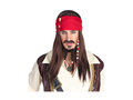 Peruka Pirata z Karaibów z bandaną, wąsami i kozią bródką z koralikami