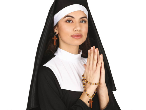 Cross and rosary earrings Set - 3 pcs