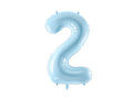 Balon foliowy cyfra 2 błękitna - 86 cm - 1 szt.