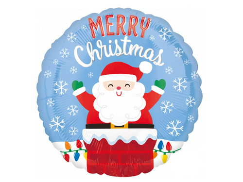 Balon foliowy Mikołaj w kominie - cm - 1 szt.