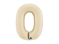 Balon foliowy cyfra 0 satynowy kremowy - 26" - 1 szt.