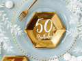 Golden fiftieth birthday plates - 20 cm - 6 pcs.