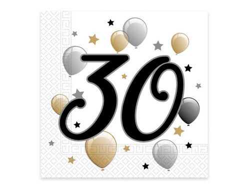 Thirtieth birthday napkins - 33cm - 20 pcs.