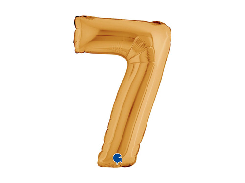 Balon foliowy cyfra 7 złoty - 14" - 1 szt.