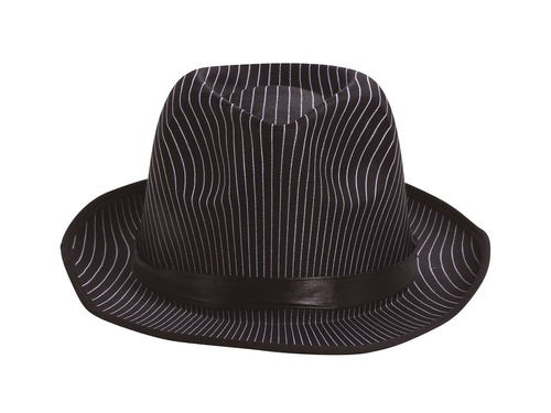 Black gangster hat with ribbon - 1 pc