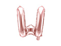 Foil balloon letter "W" pink and gold - 35 cm