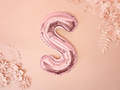 Foil balloon letter "S" pink and gold - 35 cm