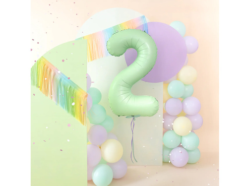 Number 2 Pistachio Foil Balloon - 100 cm - 1 pc