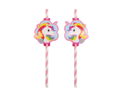 Unicorn birthday straws - 19,7 cm - 8 pcs.