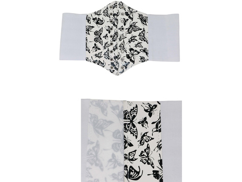 Biały gorset w motyle wiązany - 1 szt.