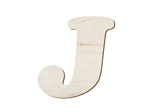 Wooden decoration letter J